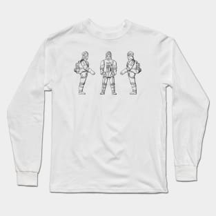 Space Suit Vintage Patent Hand Drawing Long Sleeve T-Shirt